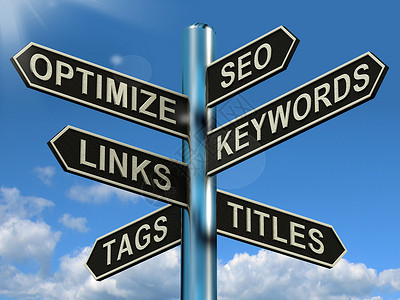搜索引擎优化关键词链接路标显示网站营销优化商业高清图片素材