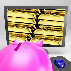 金条屏幕显示亮光的可贵宝藏背景图片