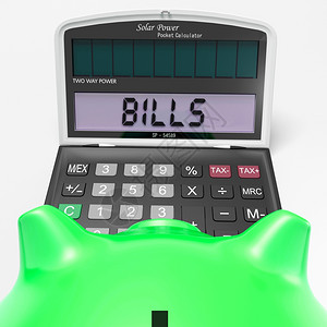 Bills计算器显示应付款和会计的发票图片
