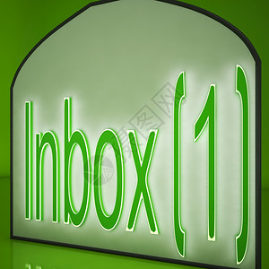 收件箱1个信号显示电子邮件收箱或在线通信图片