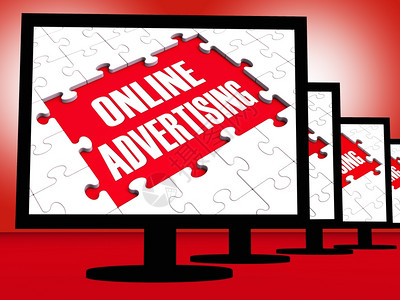 在线广告显示营销战略或在线宣传的监测广告图片