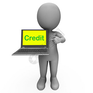 信用笔记本电脑特征显示融资或贷款以进行采购图片
