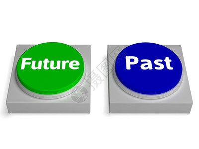 未来过去显示命运或历史的按钮背景图片