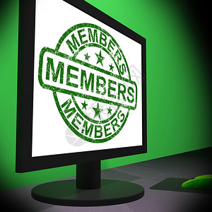 计算机显示会员登记和互联网订阅图片