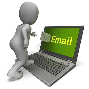 笔记本电脑显示联系人邮件或通信的电子邮件字符图片