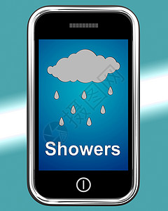 手机显示雨天气预报电话中显示阵雨电话中显示阵雨天气背景图片