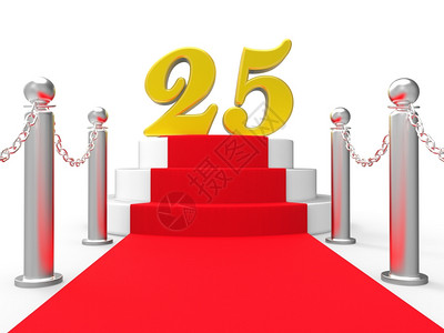 红地毯二十五周年表彰金色二十五周年背景图片
