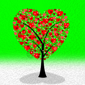 代表情人节和的树心图片