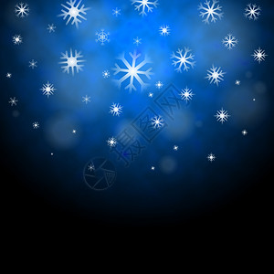 雪花蓝背景显示冷冻光亮星图片