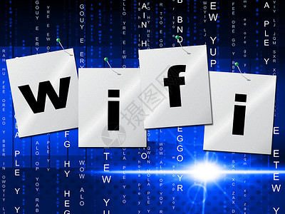 代表互联网络和信号的Wifi连接图片