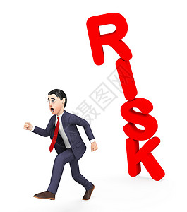 商人规避风险代表危险的不稳定和执行力图片