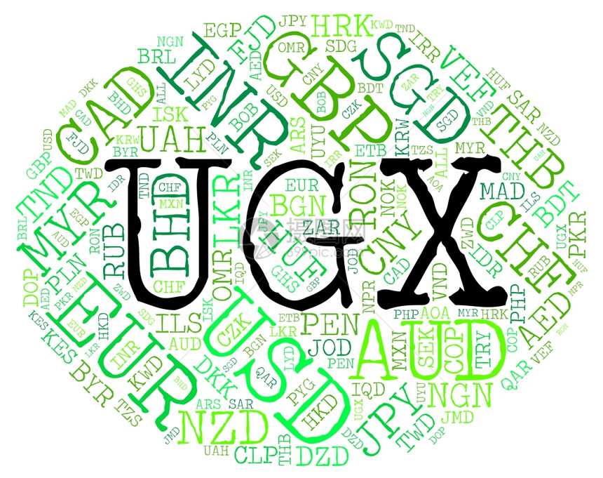 Ugx货币兑换外汇和单词图片