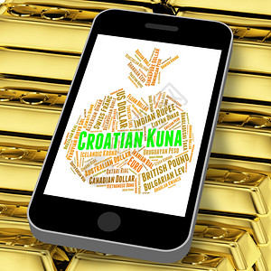 克罗地亚Kuna表示货币兑换和煤炭图片