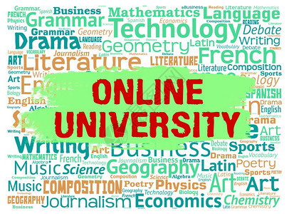 代表教育机构和研究的在线大学背景图片