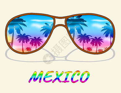墨西哥休假时间和背景图片