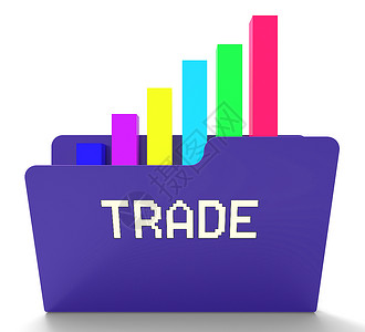 贸易文件显示商业图表和电子务3d背景图片