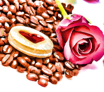 咖啡豆类代表烤和无咖啡因背景图片