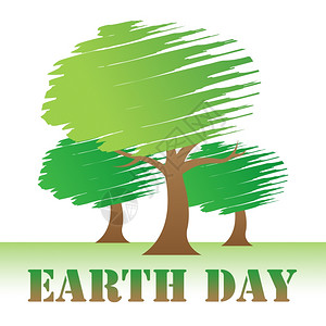 地球日树展示生态友好和环境图片