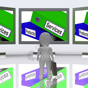 服务产品屏幕显示商业服务和品3d图片