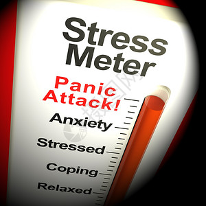 压力计量仪显示来自压力或担心的恐慌攻击压力计量仪温度显示来自3降压的恐慌攻击图片