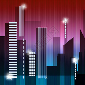 Skycraper大楼显示建筑城市风景3d说明背景图片