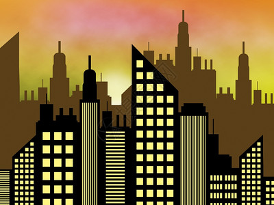 摩天大楼高层建筑代表办公室城市景观3d插图背景图片
