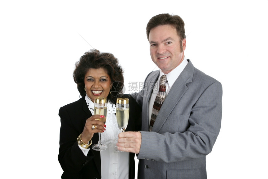 来两杯香槟他们可以约会或者生意伙伴