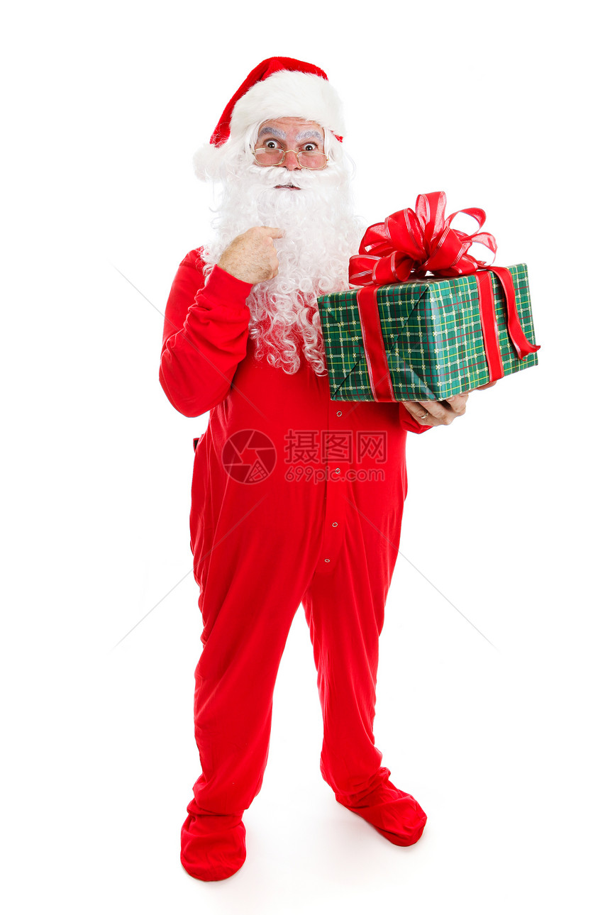 圣诞老人穿着睡衣给他送的圣诞礼物吓了一跳全身被隔离图片