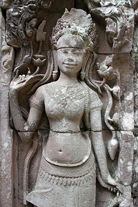 柬埔寨吴哥寺庙拜顿城墙上的石碑柬埔寨吴哥图片