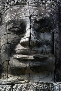 柬埔寨吴哥拜顿寺的石脸图片