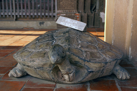 老挝万象PhraKeo老挝佛教瓦特PhraKeo中的石龟乌图片