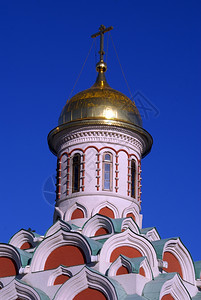 莫斯科俄罗教堂顶的金洋葱图片