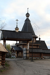 俄罗斯摩尔曼克新的木修道院建筑图片