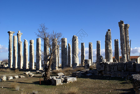 希里夫克附近的Uzunjaburch的宙斯寺庙废墟图片