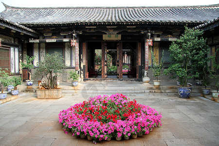 中华传统住宅奇吉纳的花朵图片