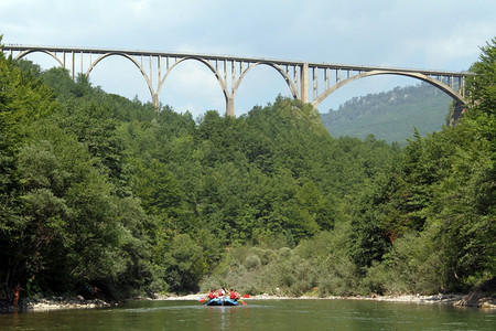 黑山塔拉峡谷河上的桥图片