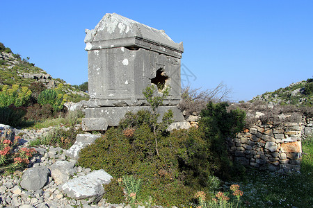 土耳其Sidyma大石棺和废墟高清图片