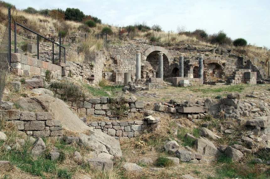 土耳其伯加马古代Pergam的废墟图片