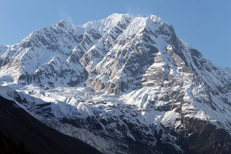 尼泊尔马纳斯卢山雪峰图片