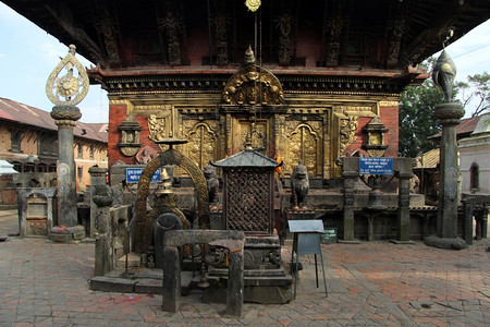 尼泊尔Bhaktapur附近的坦普尔常古纳拉扬艺术高清图片素材