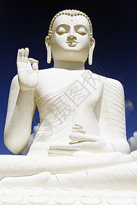 斯里兰卡Mihintale的大白坐佛背景图片