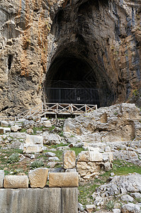 土耳其阿克苏附近曾丹洞入口背景图片