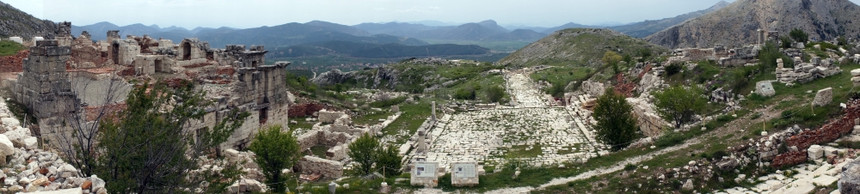 土耳其萨加拉索斯古老废墟全景图片
