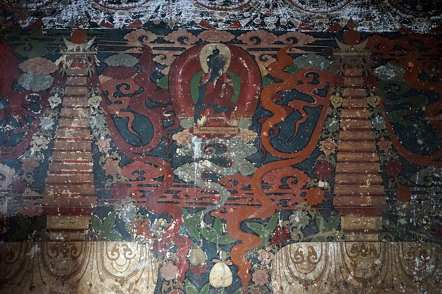江孜大约2017年5月江孜寺墙上的照片图片