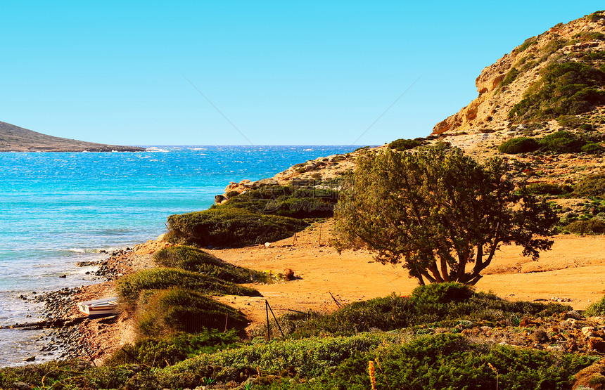 典型的希腊海景罗得斯岛图片