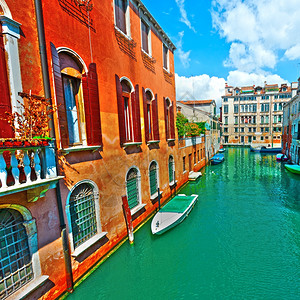 内罗运河威尼斯的街道窗口高清图片素材
