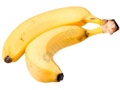 两只香蕉被白孤立图片