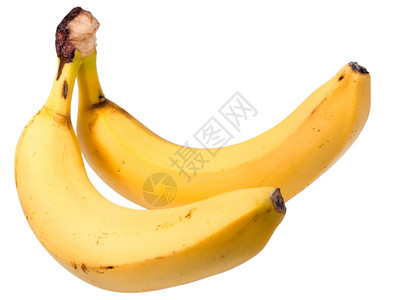 两只香蕉被白孤立背景图片