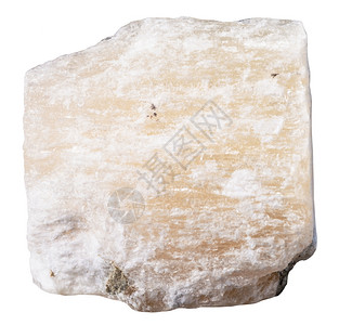 自然岩石标本的大型白底分离的石膏萨拉巴斯特矿物石标本图片