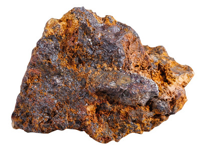 天然岩石标本的大型白底绝缘的希马提石海铁矿物标本图片